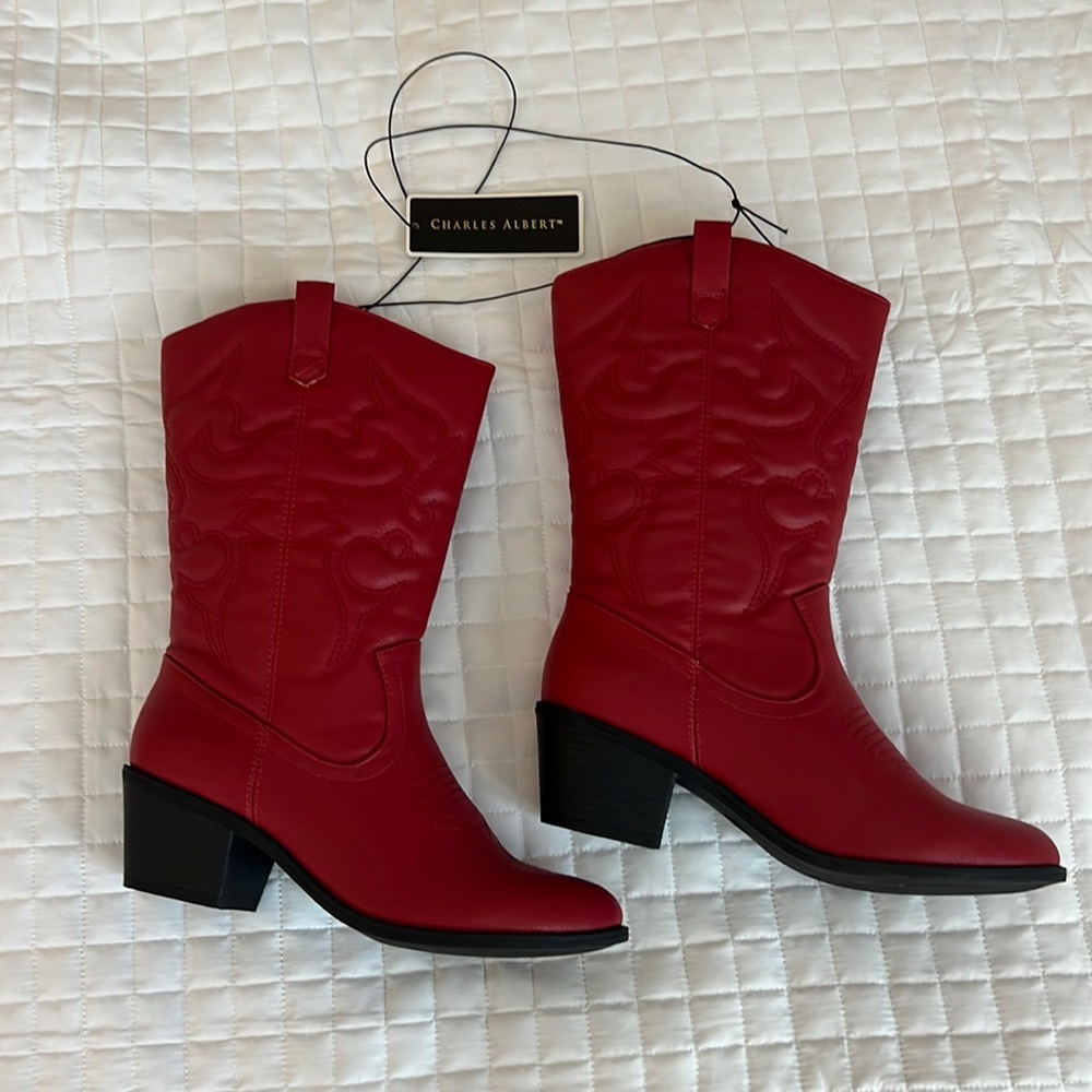 Charles Albert Women’s Red Size 8 Cowboy Boots